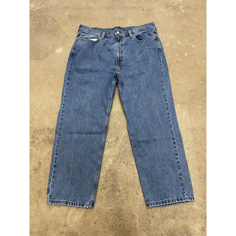 Levis 550 Jeans Mens 40x30 Blue Medium Wash Relaxed Fit Tapered Leg Zip Fly